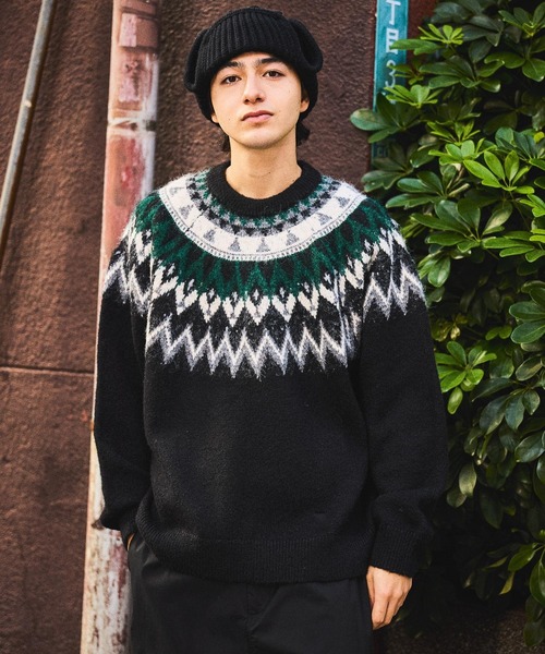 niko and...（ニコアンド）の「ウール混フライトニットワッチ（ニットキャップ/ビーニー・メンズ・ブラック/グレー・FREE）」の5枚目の写真