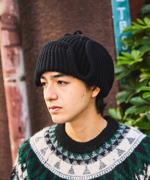 niko and...（ニコアンド）の「ウール混フライトニットワッチ（ニットキャップ/ビーニー・メンズ・ブラック/グレー・FREE）」の6枚目の写真