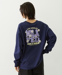 FLOWER DOT PATTERN LOGO WIDE L/S TEE