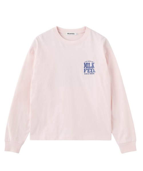 MILKFED.(ミルクフェド)の「FLOWER DOT PATTERN LOGO WIDE L/S TEE(Tシャツ/カットソー・レディース・ライトピンク/ネイビー/ホワイト・L/M)」の16枚目の写真