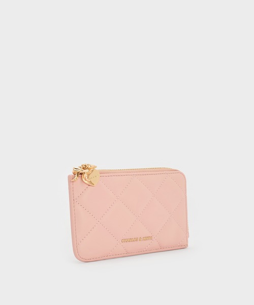 CHARLES & KEITH(チャールズ & キース)の「Arrietty アリエッティ キルトボウハートチャーム ジップアラウンドウォレット(カードケース・レディース・ライトピンク/ブラック/ワインレッド・XXS)」の11枚目の写真