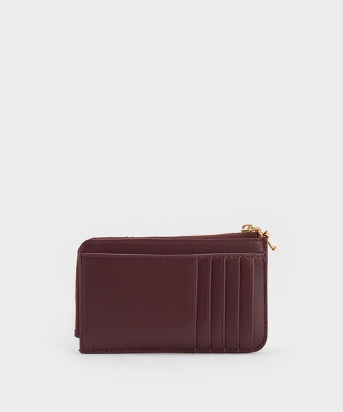 CHARLES & KEITH(チャールズ & キース)の「Arrietty アリエッティ キルトボウハートチャーム ジップアラウンドウォレット(カードケース・レディース・ライトピンク/ブラック/ワインレッド・XXS)」の5枚目の写真