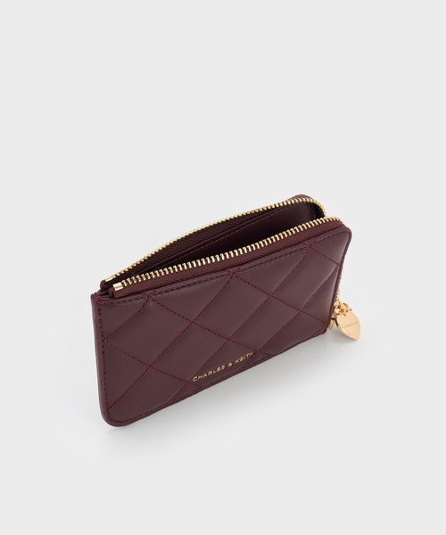 CHARLES & KEITH(チャールズ & キース)の「Arrietty アリエッティ キルトボウハートチャーム ジップアラウンドウォレット(カードケース・レディース・ライトピンク/ブラック/ワインレッド・XXS)」の7枚目の写真