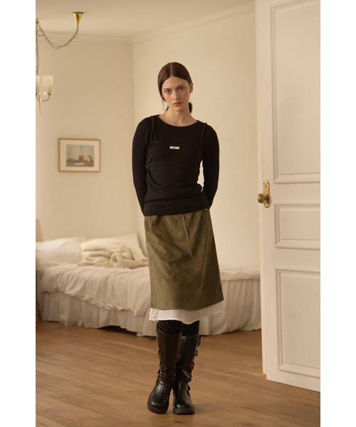 LETERIE（レテリー）の「COMFY BUSTIER TOP T-SHIRT_BLACK（Tシャツ/カットソー・レディース・ブラック・FREE）」の2枚目の写真