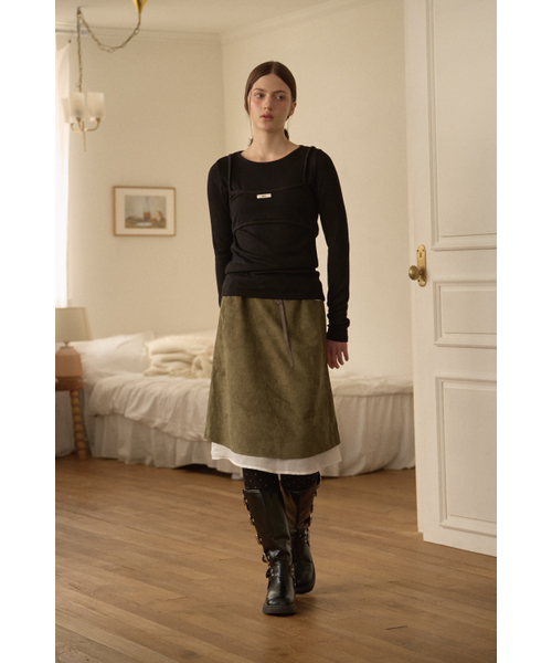 LETERIE（レテリー）の「COMFY BUSTIER TOP T-SHIRT_BLACK（Tシャツ/カットソー・レディース・ブラック・FREE）」の4枚目の写真
