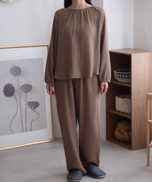 LUMIRA（アパレル）（ルミラ）の「湯上り ガーゼ長袖ルームセットアップ（ルームワンピース）」