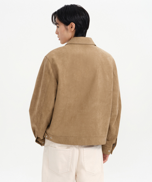 MUSINSA STANDARD（ムシンサスタンダード）の「シンセティックスエードワークジャケット[ベージュ]（ライダースジャケット・メンズ・その他・MEDIUM/LARGE/X-LARGE/XX-LARGE）」の3枚目の写真