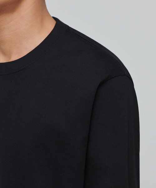 MUSINSA STANDARD（ムシンサスタンダード）の「ヘビーウェイトリラックスクルーネック長袖Tシャツ[ブラック]（Tシャツ/カットソー・メンズ・その他・MEDIUM/LARGE/X-LARGE/XX-LARGE/XXX-LARGE/SMALL）」の6枚目の写真