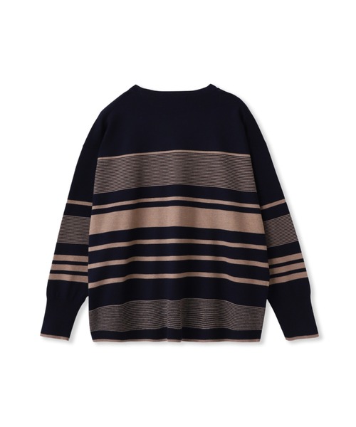 LAUTREAMONT(ロートレアモン)の「【WEB限定】ランダムボーダーニット≪11号あり/洗える≫(ニット/セーター・レディース・ホワイト系その他/ブラウン系その他/オレンジ系その他/ダークネイビー・11号/9号)」の6枚目の写真