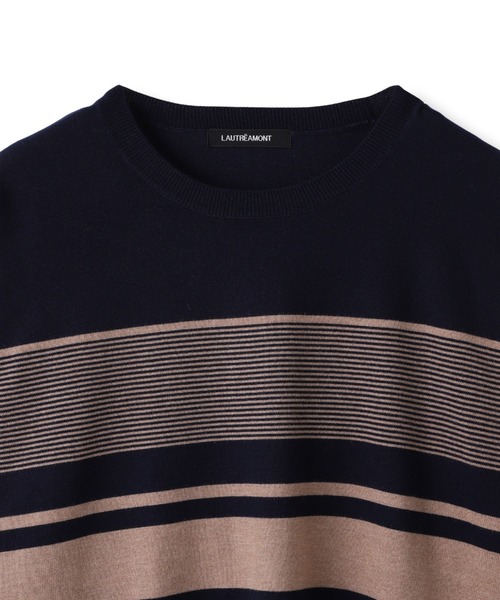 LAUTREAMONT(ロートレアモン)の「【WEB限定】ランダムボーダーニット≪11号あり/洗える≫(ニット/セーター・レディース・ホワイト系その他/ブラウン系その他/オレンジ系その他/ダークネイビー・11号/9号)」の7枚目の写真