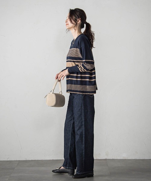 LAUTREAMONT(ロートレアモン)の「【WEB限定】ランダムボーダーニット≪11号あり/洗える≫(ニット/セーター・レディース・ホワイト系その他/ブラウン系その他/オレンジ系その他/ダークネイビー・11号/9号)」の13枚目の写真