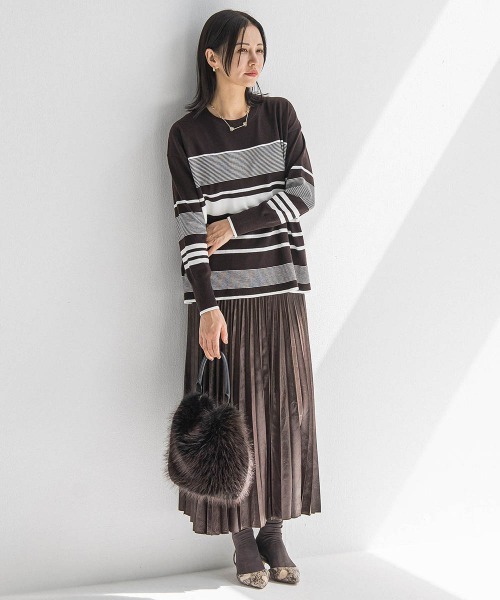 LAUTREAMONT(ロートレアモン)の「【WEB限定】ランダムボーダーニット≪11号あり/洗える≫(ニット/セーター・レディース・ホワイト系その他/ブラウン系その他/オレンジ系その他/ダークネイビー・11号/9号)」の20枚目の写真