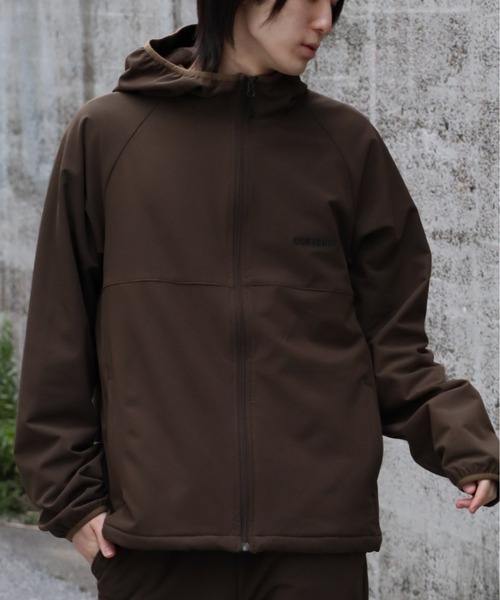 CONVERSE（コンバース）の「【CONVERSE/コンバース】裏ボアボンディング ジップアップパーカー（パーカー・メンズ・カーキ/ブラック・M/XL/L）」の2枚目の写真