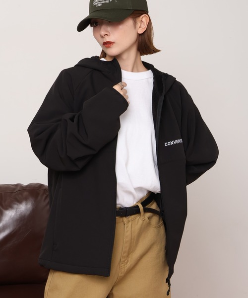 CONVERSE（コンバース）の「【CONVERSE/コンバース】裏ボアボンディング ジップアップパーカー（パーカー・メンズ・カーキ/ブラック・M/XL/L）」の21枚目の写真