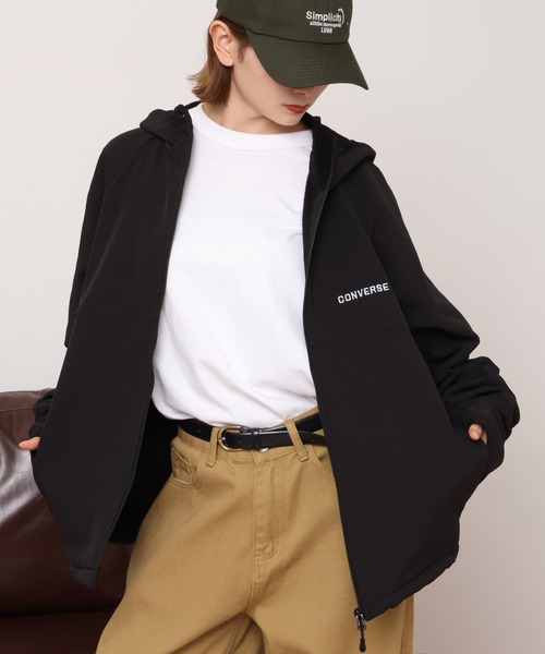 CONVERSE（コンバース）の「【CONVERSE/コンバース】裏ボアボンディング ジップアップパーカー（パーカー・メンズ・カーキ/ブラック・M/XL/L）」の22枚目の写真