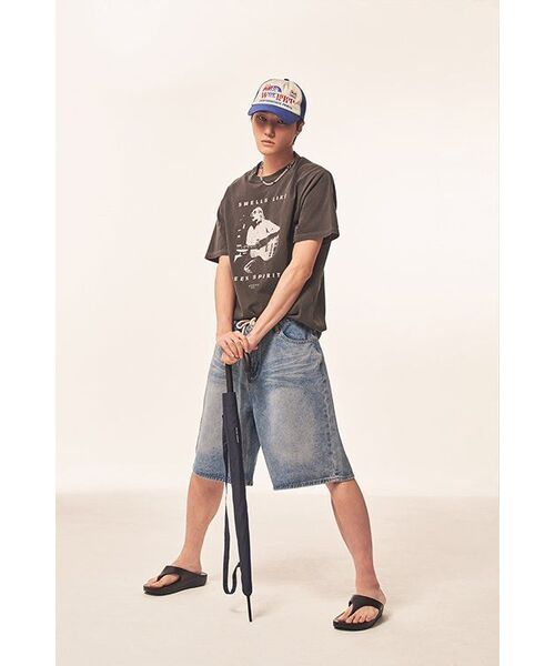 GLW（ジーエルダブリュ）の「バミューダヴィンテージウォッシングカーペンターデニムパンツショーツミディアムインディゴ（その他パンツ・レディース・その他・SMALL/X-SMALL/MEDIUM/X-LARGE/LARGE）」の6枚目の写真