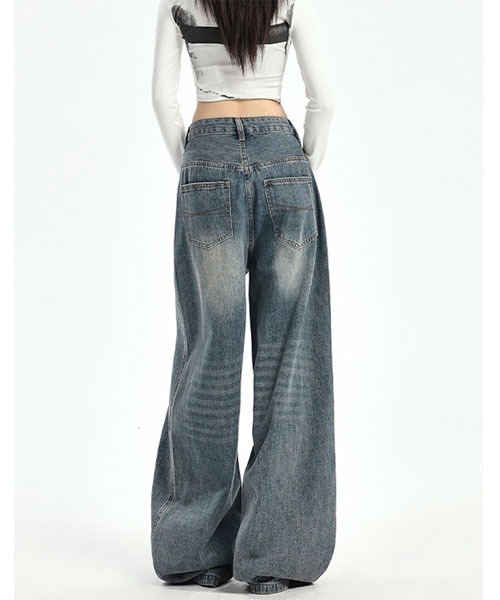 urge:(アージコロン )の「【URGE:】ハイウエスト ワイドデニムパンツ(デニムパンツ・レディース・ブルー・LARGE/X-LARGE/MEDIUM/SMALL)」の4枚目の写真