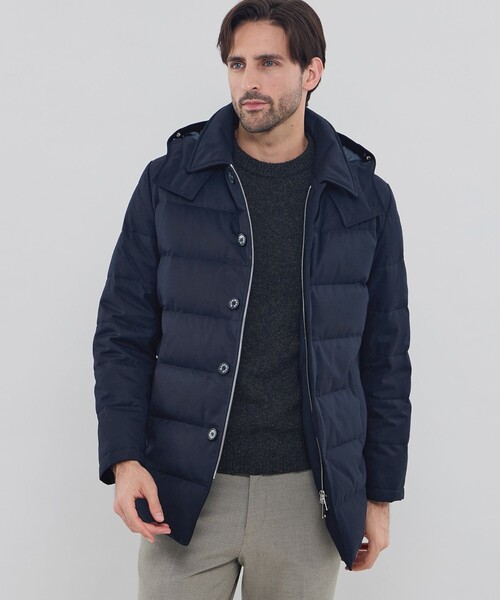 MACKINTOSH LONDON(マッキントッシュ ロンドン)の「【ELINGTON】ウールサキソニーフーデッドダウンアウター(ダウンジャケット/コート・メンズ・ネイビー/チャコールグレー/ベージュ系その他5・38/42/40)」の3枚目の写真