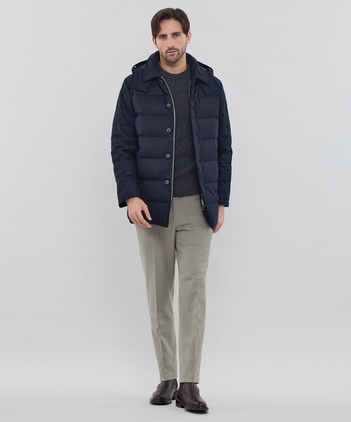 MACKINTOSH LONDON(マッキントッシュ ロンドン)の「【ELINGTON】ウールサキソニーフーデッドダウンアウター(ダウンジャケット/コート・メンズ・ネイビー/チャコールグレー/ベージュ系その他5・38/42/40)」の5枚目の写真