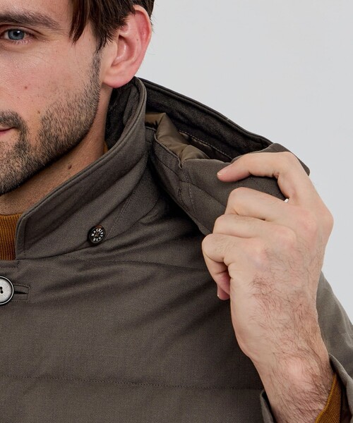 MACKINTOSH LONDON(マッキントッシュ ロンドン)の「【ELINGTON】ウールサキソニーフーデッドダウンアウター(ダウンジャケット/コート・メンズ・ネイビー/チャコールグレー/ベージュ系その他5・38/42/40)」の10枚目の写真