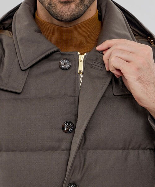 MACKINTOSH LONDON(マッキントッシュ ロンドン)の「【ELINGTON】ウールサキソニーフーデッドダウンアウター(ダウンジャケット/コート・メンズ・ネイビー/チャコールグレー/ベージュ系その他5・38/42/40)」の11枚目の写真