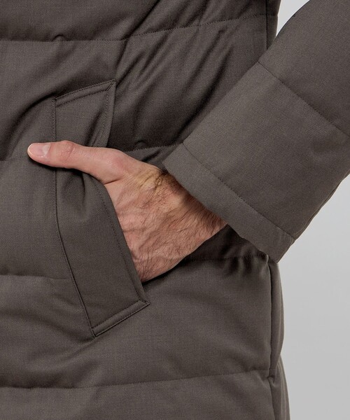 MACKINTOSH LONDON(マッキントッシュ ロンドン)の「【ELINGTON】ウールサキソニーフーデッドダウンアウター(ダウンジャケット/コート・メンズ・ネイビー/チャコールグレー/ベージュ系その他5・38/42/40)」の12枚目の写真