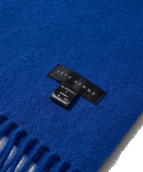 TETE HOMME(テットオム)の「【WEB限定】カシミア混 ソリッドマフラー(マフラー・メンズ・ブラック/ワイン/グレー/ブルー・FREE)」の6枚目の写真