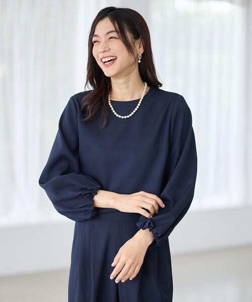 ANY(エニィ)の「ポコポコバルーン袖ブラウス(シャツ/ブラウス・レディース・アイボリー系/アイボリー系5/ネイビー系・X-LARGE)」の8枚目の写真