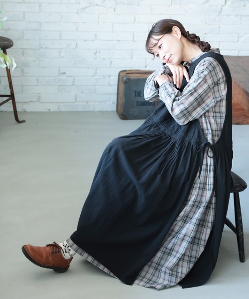 soulberry(ソウルベリー)の「クラシカルな、かさねるワンピース(ワンピース・レディース・ブラック・M/L/LL/3L/4L/5L)」の17枚目の写真