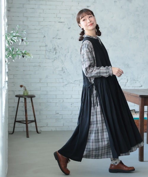 soulberry(ソウルベリー)の「クラシカルな、かさねるワンピース(ワンピース・レディース・ブラック・M/L/LL/3L/4L/5L)」の14枚目の写真