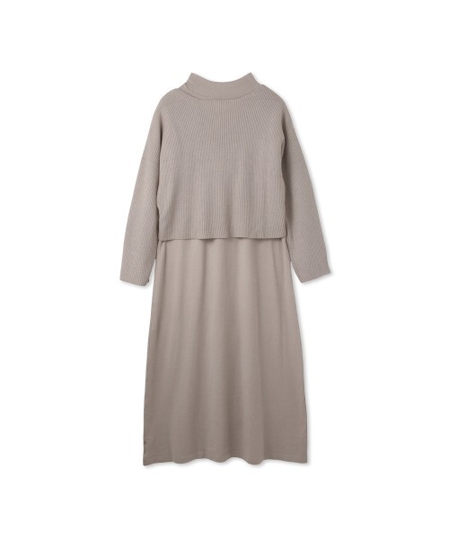 ketty(ケティ)の「カシュクールニットアンサンブルワンピース≪手洗い可能≫(ワンピース・レディース・ブラック/ベージュ・M)」の5枚目の写真
