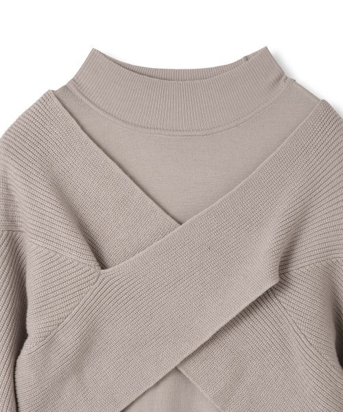 ketty(ケティ)の「カシュクールニットアンサンブルワンピース≪手洗い可能≫(ワンピース・レディース・ブラック/ベージュ・M)」の7枚目の写真