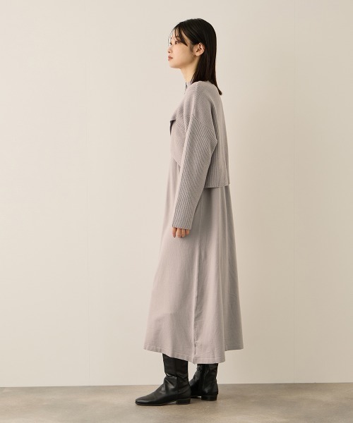 ketty(ケティ)の「カシュクールニットアンサンブルワンピース≪手洗い可能≫(ワンピース・レディース・ブラック/ベージュ・M)」の13枚目の写真