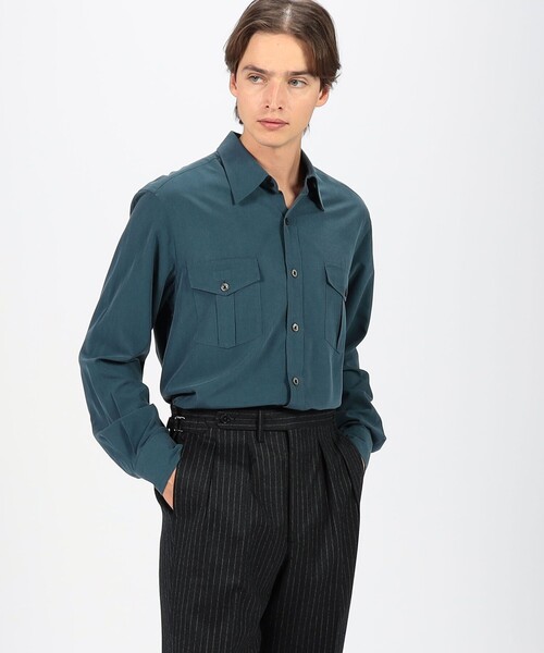 セール】シルクタフタ ダブルポケット レギュラーカラーシャツ（シャツ