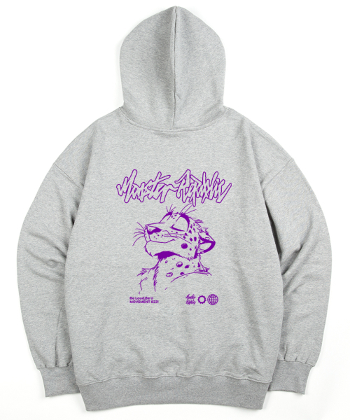 スケッチラインチーターパープルフードパーカーグレー_8231