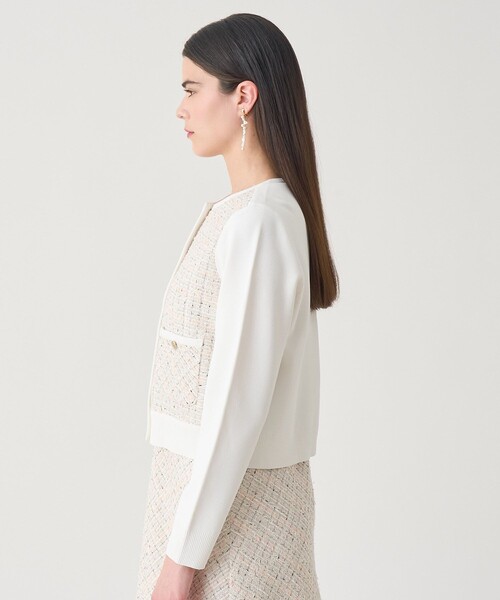 ANAYI（アナイ）の「【Eternal Line 2026】ツイードコンビブルゾン カーディガン（カーディガン/ボレロ・レディース・ブルー系その他/ネイビー/ピンク・36/38）」の7枚目の写真