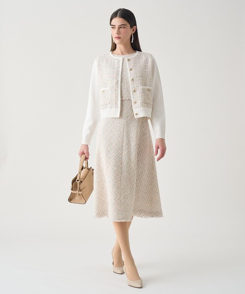 ANAYI（アナイ）の「【Eternal Line 2026】ツイードコンビブルゾン カーディガン（カーディガン/ボレロ・レディース・ブルー系その他/ネイビー/ピンク・36/38）」の11枚目の写真