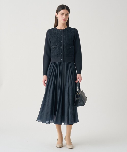 ANAYI（アナイ）の「【Eternal Line 2026】ツイードコンビブルゾン カーディガン（カーディガン/ボレロ・レディース・ブルー系その他/ネイビー/ピンク・36/38）」の16枚目の写真