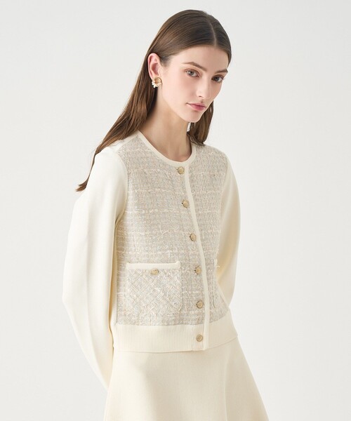 ANAYI（アナイ）の「【Eternal Line 2026】ツイードコンビブルゾン カーディガン（カーディガン/ボレロ・レディース・ブルー系その他/ネイビー/ピンク・36/38）」の18枚目の写真