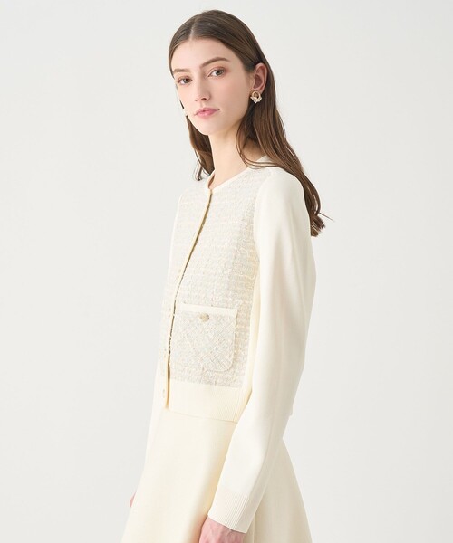 ANAYI（アナイ）の「【Eternal Line 2026】ツイードコンビブルゾン カーディガン（カーディガン/ボレロ・レディース・ブルー系その他/ネイビー/ピンク・36/38）」の19枚目の写真