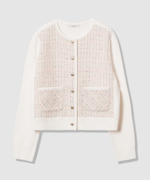 ANAYI（アナイ）の「【Eternal Line 2026】ツイードコンビブルゾン カーディガン（カーディガン/ボレロ・レディース・ブルー系その他/ネイビー/ピンク・36/38）」の22枚目の写真