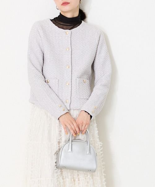 MISCH MASCH(ミッシュマッシュ)の「ラウンドミニボストンバッグ(ハンドバッグ・レディース・ブラック/シルバー/ベージュ・フリ-)」の1枚目の写真