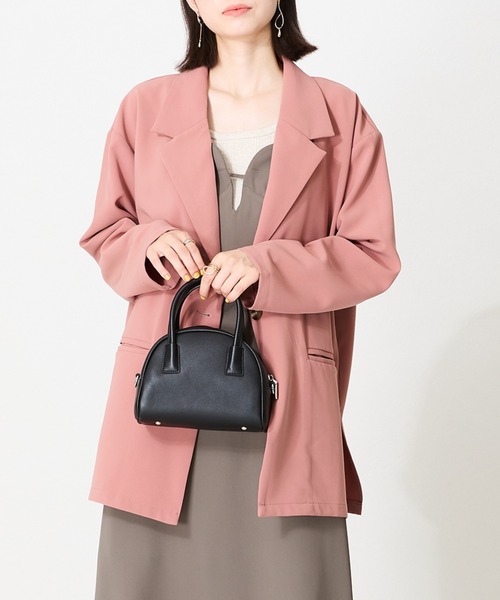 MISCH MASCH(ミッシュマッシュ)の「ラウンドミニボストンバッグ(ハンドバッグ・レディース・ブラック/シルバー/ベージュ・フリ-)」の2枚目の写真