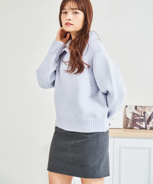 MISCH MASCH(ミッシュマッシュ)の「ZOZO限定 ウールライクミニスカート(スカート・レディース・グレー/ベージュ・フリ-)」の5枚目の写真