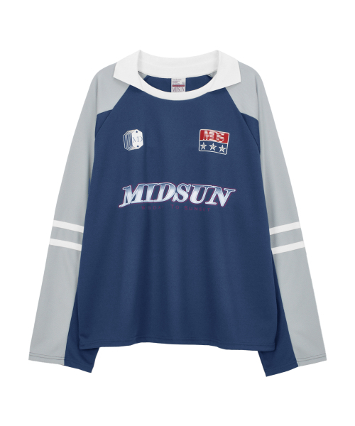 MIDSUN(ミッドサン)の「Wild Spirit Football Jersey-Blue(Tシャツ/カットソー・レディース・その他・MEDIUM/LARGE)」の1枚目の写真