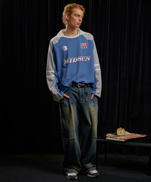 MIDSUN(ミッドサン)の「Wild Spirit Football Jersey-Blue(Tシャツ/カットソー・レディース・その他・MEDIUM/LARGE)」の3枚目の写真