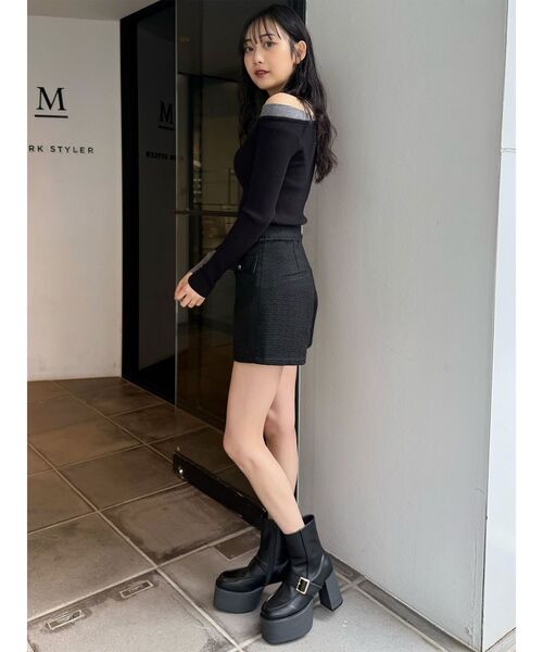 MURUA(ムルーア)の「ローファーライクベルトブーツ(ブーツ・レディース・ブラック/キャメル・24.5/23.5/22.5)」の12枚目の写真