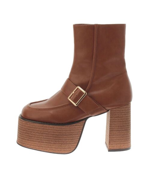 MURUA(ムルーア)の「ローファーライクベルトブーツ(ブーツ・レディース・ブラック/キャメル・24.5/23.5/22.5)」の4枚目の写真