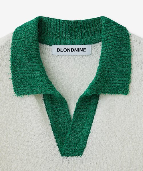 BLOND9(ブロンドナイン)の「テールヤーンカラーリング半袖ニット_アイボリーグリーン(ニット/セーター・メンズ・アイボリー・LARGE/MEDIUM/X-LARGE)」の7枚目の写真