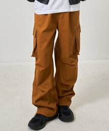 コットンワイドカーゴパンツキャメル